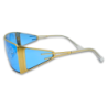 Ochelari unisex Matteo Ferari, lentile laterale, culoare albastru deschis