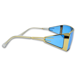 Ochelari unisex Matteo Ferari, lentile laterale, culoare albastru deschis